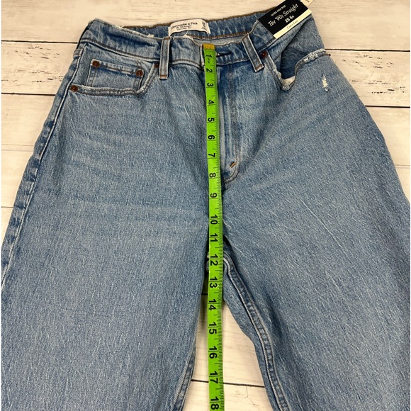 Abercrombie & Fitch ‘90s Straight Ultra High Rise 28/6R Denim Jeans NWT - Picture 12 of 12